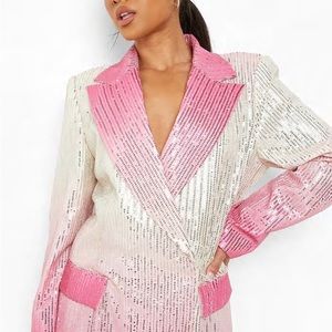 NWT ✨ Pink Lover Ombré Sequin Blazer